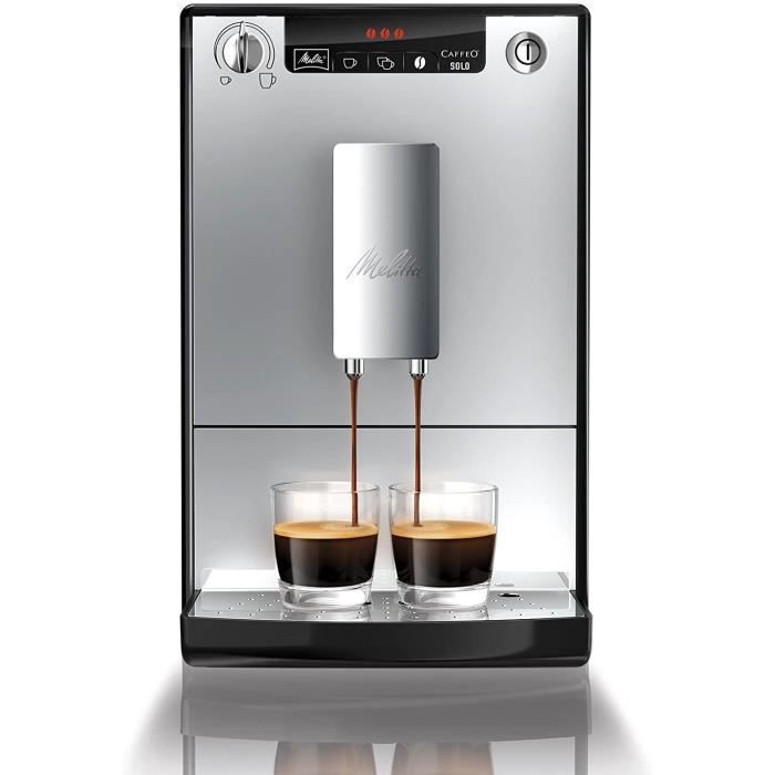 Melitta Caffeo Solo, Argent, E950-103, Machine à Café et Expresso Automatique avec Broyeur à Grains A203