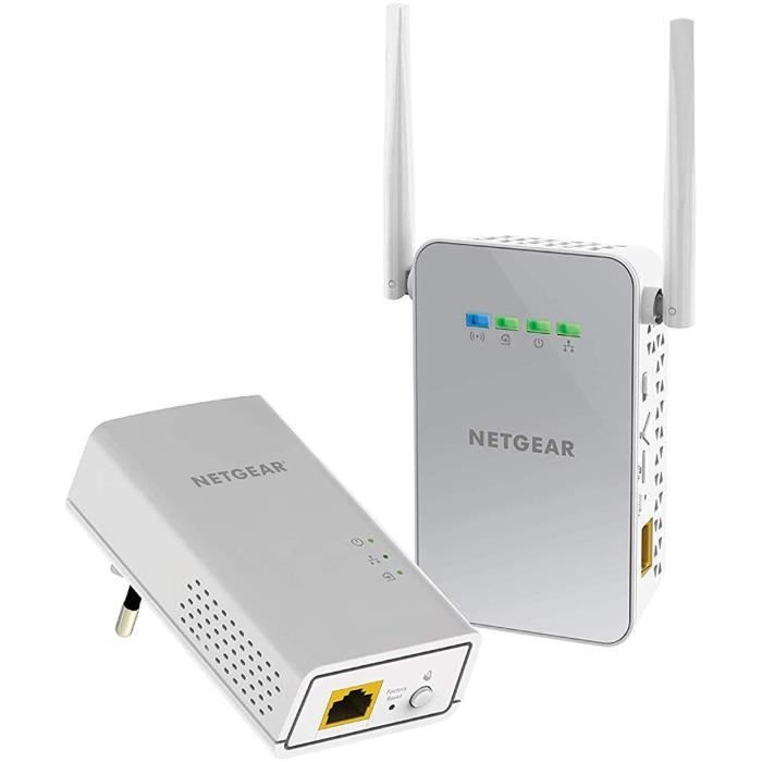 MODEM ROUTEUR NETGEAR PLW1000100PES Pack de 2 CPL 1000 Mbps derniegravere geacuteneacuteration 1 CPL Filaire 1 CPL Wifi compat262