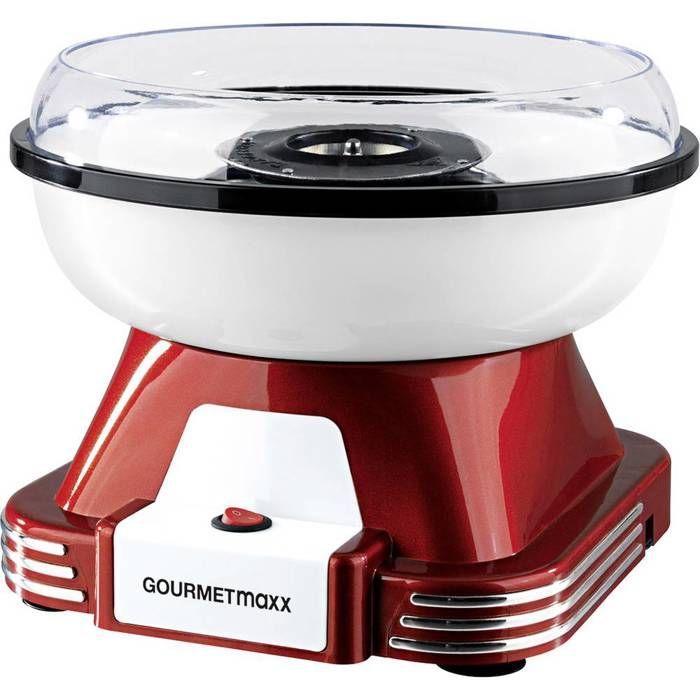 GOURMETmaxx Appareil à Barbe à papa fabricant 500W coton Rouge Candy blanc