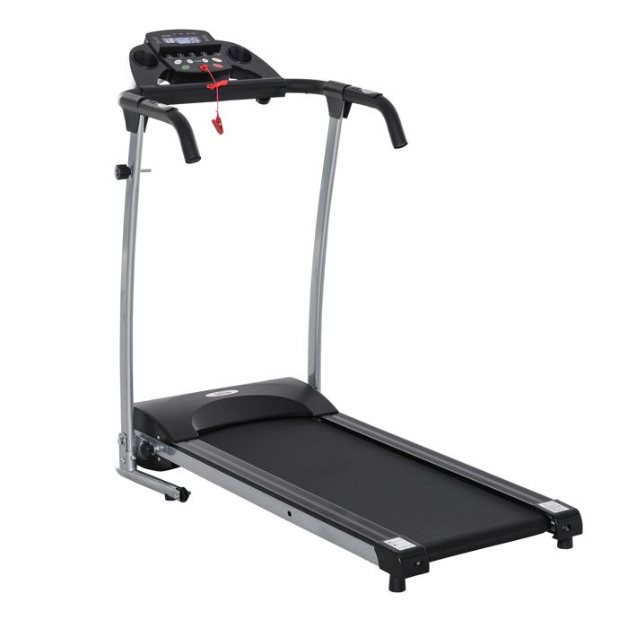Tapis roulant électrique de course pliant 440 W 1-10 Km/H écran LCD multifonctions support iPad acier noir argent