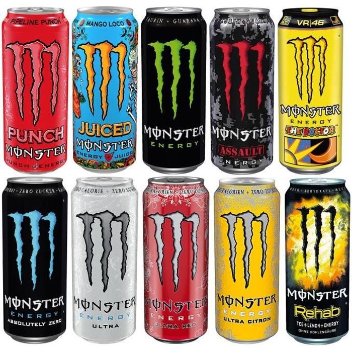 Monster Energy Drink SET Toutes les variétés 10 x 0,5l