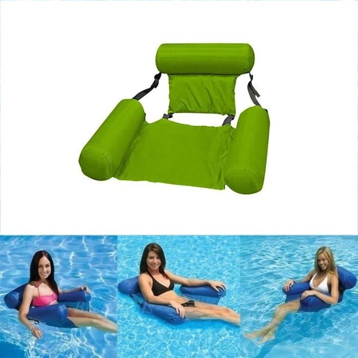 dossier de lit flottant gonflable à eau pliable chaise de drainage flottante vert