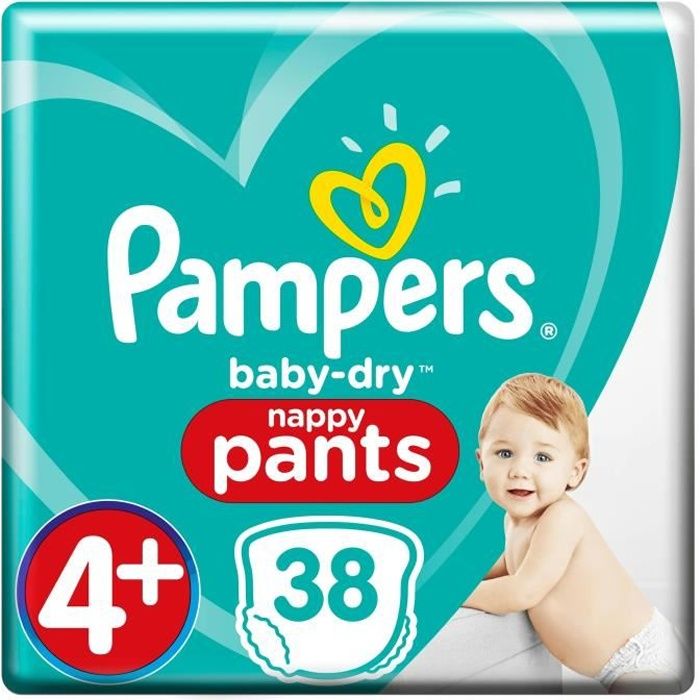 PAMPERS Baby Dry Pants Taille 4+, 9-15 kg, 38 couches culottes