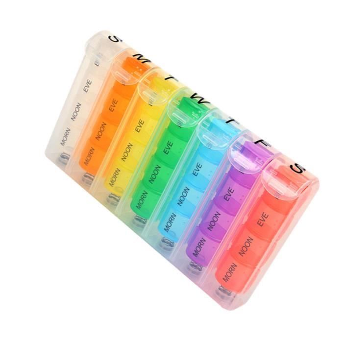 1Pc Pilule Boîte Léger Hebdomadaire Creative Coloré De Rangement pour Voyage D'affaires La Maison PILULIER