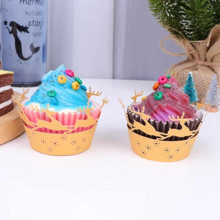 50 pièces de noël Cupcake Liner flocon de neige petit gâteau Dessert Wrappers doublures tasses pour mariage GATEAU PATISSIER