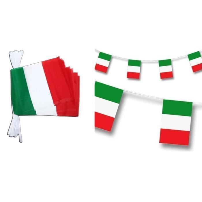 * EURO 2021 * GUIRLANDE ITALIE ITALIEN 12 FANIONS DRAPEAU 15 X 20 cm 100% POLYESTER - No écharpe maillot casquette ...