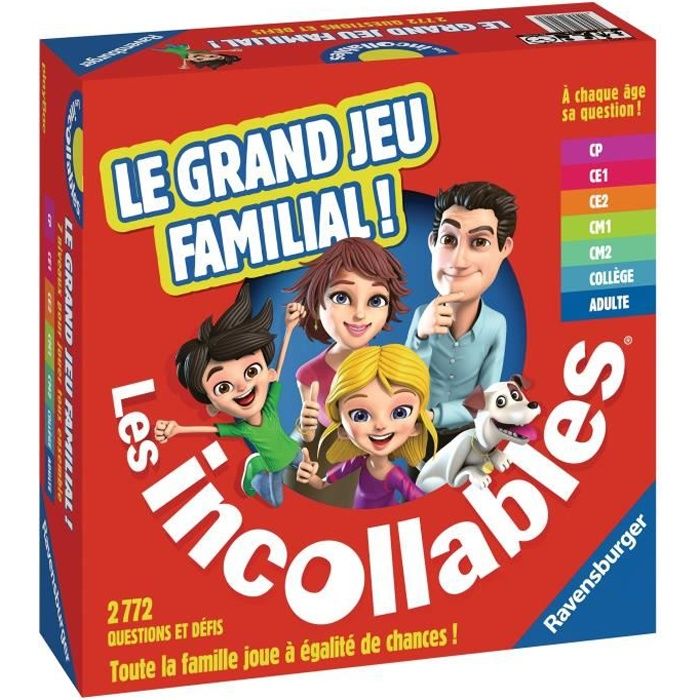 LES INCOLLABLES Le grand jeu familial - Ravensburger - Jeu de Quiz pour toute la famille - 7 niveaux de difficulté - Dès 6 ans