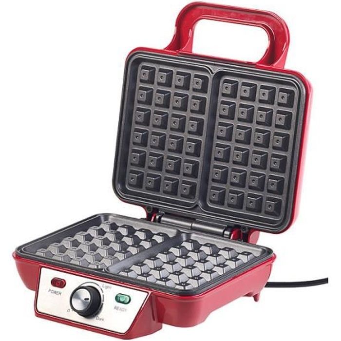 Gaufrier 1000 W à température réglable en continu et revêtement antiadhésif