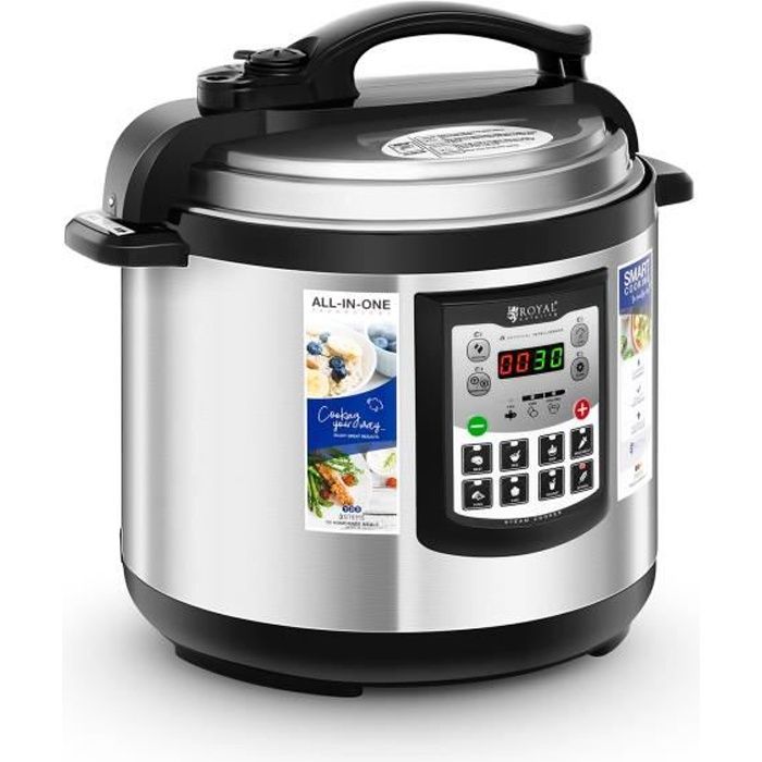 Royal Catering Robot multicuiseur Robot cuiseur Appareil Cuisson Multifonction 8L 1250W 11 Prog Inox 50 kPa RC-HPC8L