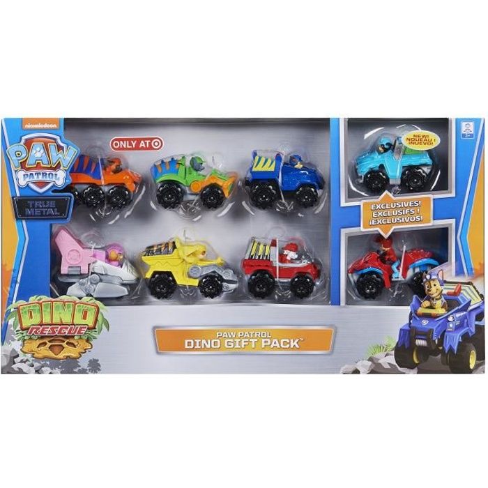 PAT PATROUILLE - PACK DE 8 VEHICULES TRUE METAL DINO RESCUE Paw Patrol - 6059296 - Coffret voiture métallique à collectionner