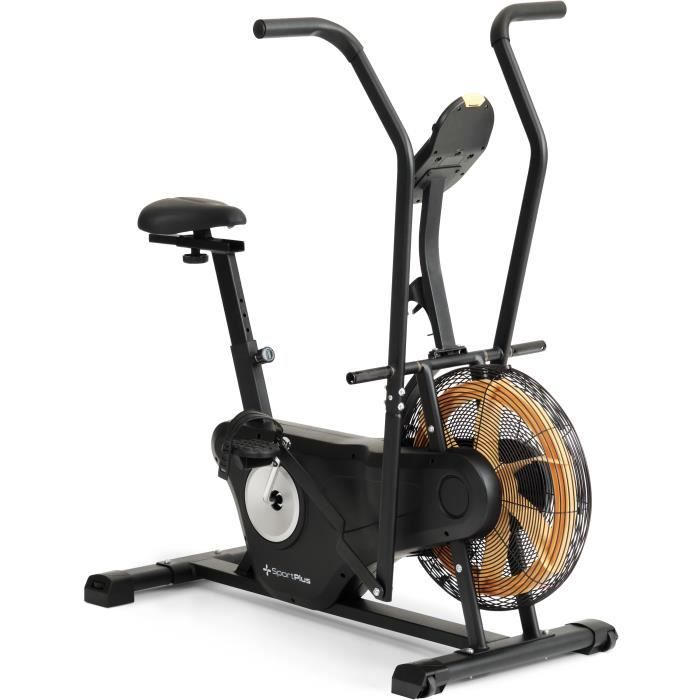 SportPlus l Modèle 2022 l Vélo à air professionnel avec résistance à l'air & Bluetooth, vélo d'appartement pour HIIT