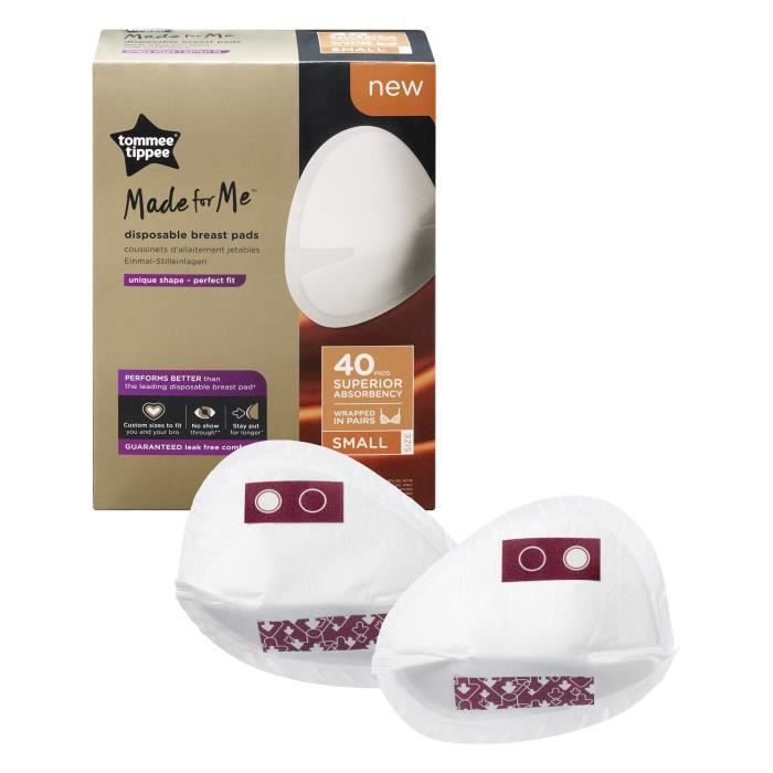 Tommee Tippee - Made for Me - Pack de 40 Coussinets D'allaitement Jetables Adhésifs - taille S