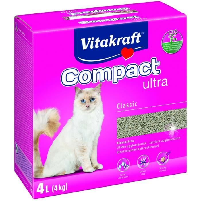 VITAKRAFT Litière Compact Ultra - 4 L - Pour chat