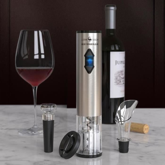 DN41261-Ssgp Ouvre-Vin éLectrique Ensemble Ouvre-Tire-Bouchon de Bouteille de Vin Automatique avec Coupe-Feuille Verseur de Vin Ou