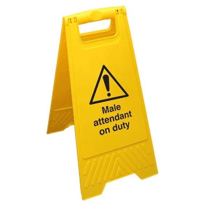 Targa Da Pavimento V Safety Doppia Faccia - Please Queue Here Thank You - Giallo Con Supporto - 5