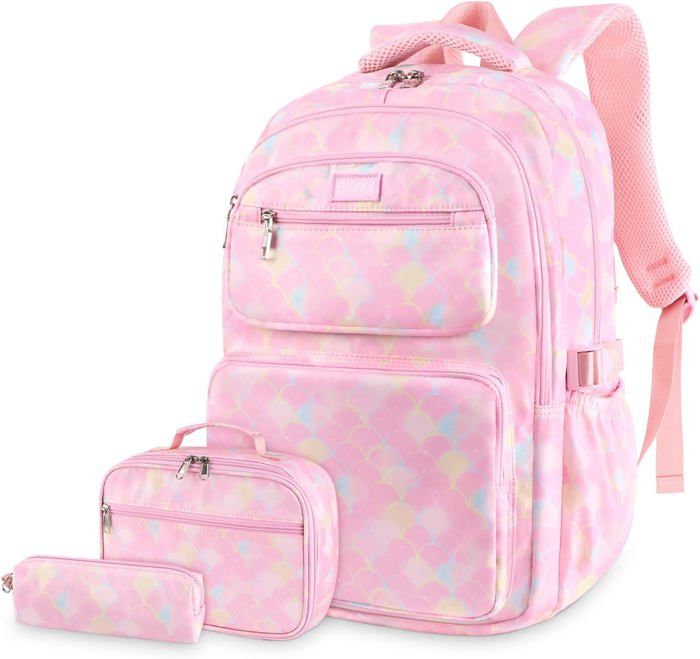 Sac à Dos d'École Primaire pour Fille, Cartable de Princesse, 2 Pièces / Sacs d'école