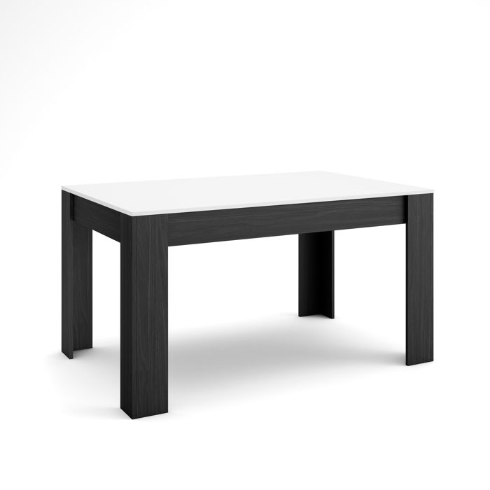 Table à manger Meuble Salle à Manger 140x90x76 cm Pour 6 personnes couleur Blanc et Noir RF3651 Table à manger Meuble Salle à Manger 140x90x76 cm Pour 6 personnes couleur Blanc et Noir RF3651