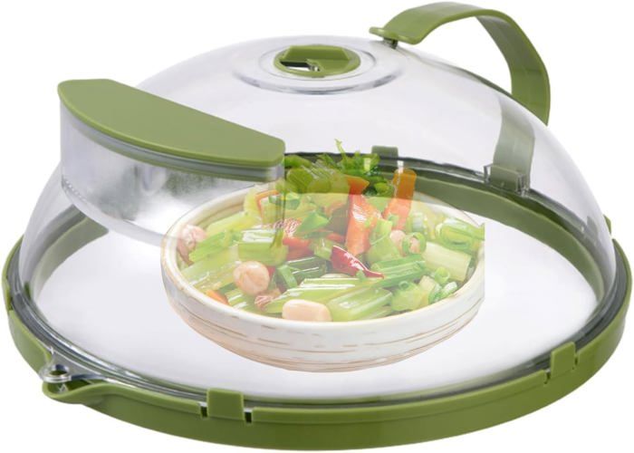 Snips Cloche Alimentaire Micro-ondes 26,2 Cm Rouge Transparent - Made In Italy