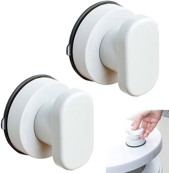 Lot de 2 poignées de porte à ventouse poignée de porte à ventouse bouton de ventouse portable pour baie vitrée avec ventou