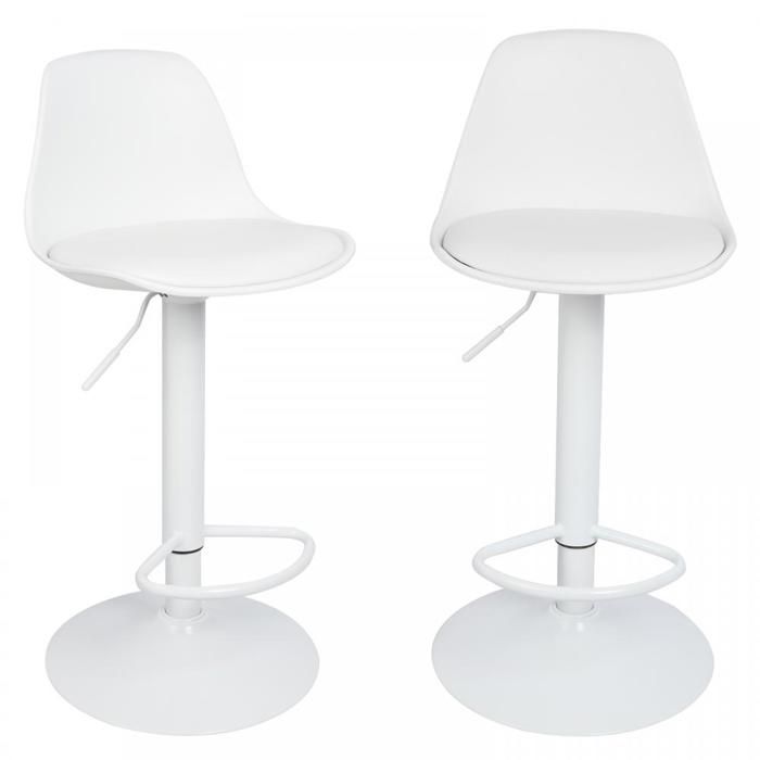 Tabourets de bar - Coussin en polyuréthane - Tabourets de bar de cuisine pour îlot central - Blanc pour la maison -XJING