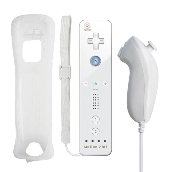 Manette Wii + Nunchuck – Wiimote avec Motion Plus Intégré – Compatible Nintendo WiiWii U – Télécommande Sans Fil – GAVI STORE - vue 2