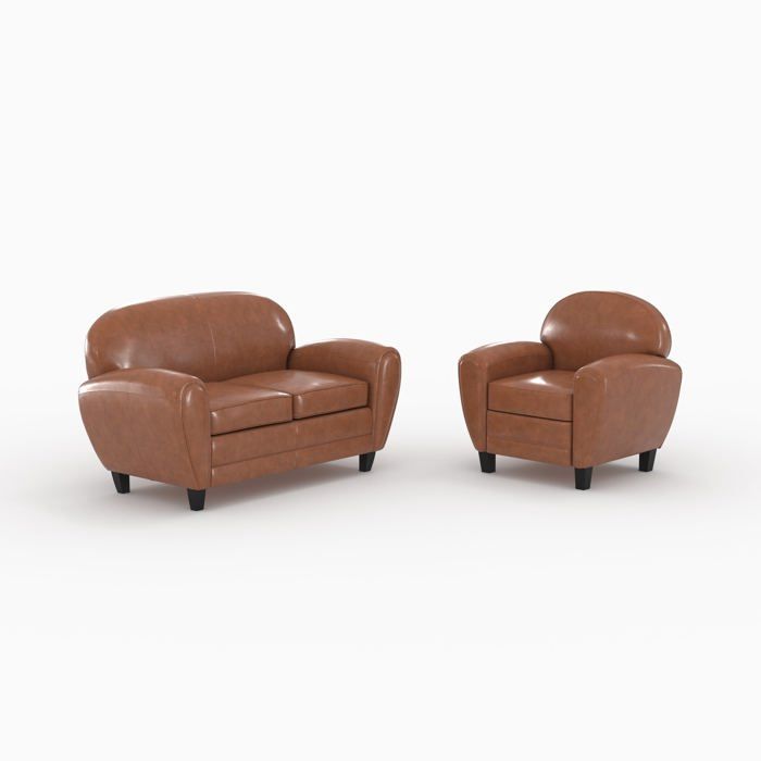 Ensemble canapé et fauteuil camel 3 places - Club - Maison Pavane Ensemble canapé et fauteuil camel 3 places - Club - Maison Pavane