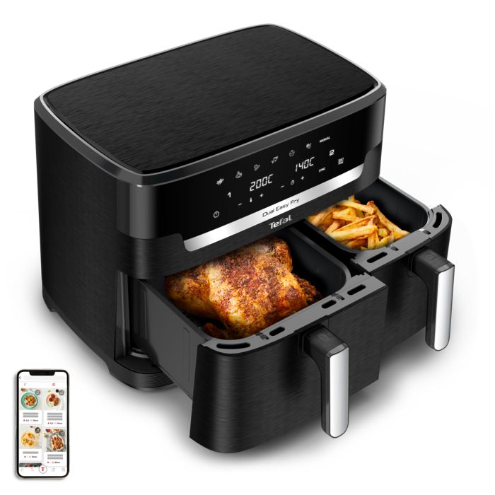 Friteuse Tefal EY9428E0 Air fryer Dual Easy Fry Cuisson synchronisée Capacité de 11 8 personnes - vue 2