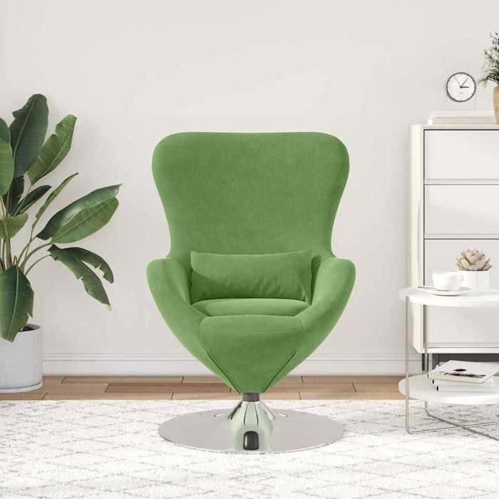 CLARENCE® Fauteuil simple - Chaise-Canapé - pour salon/chambre/bureau - Vert clair 63x73x90 cm Velours LV5321