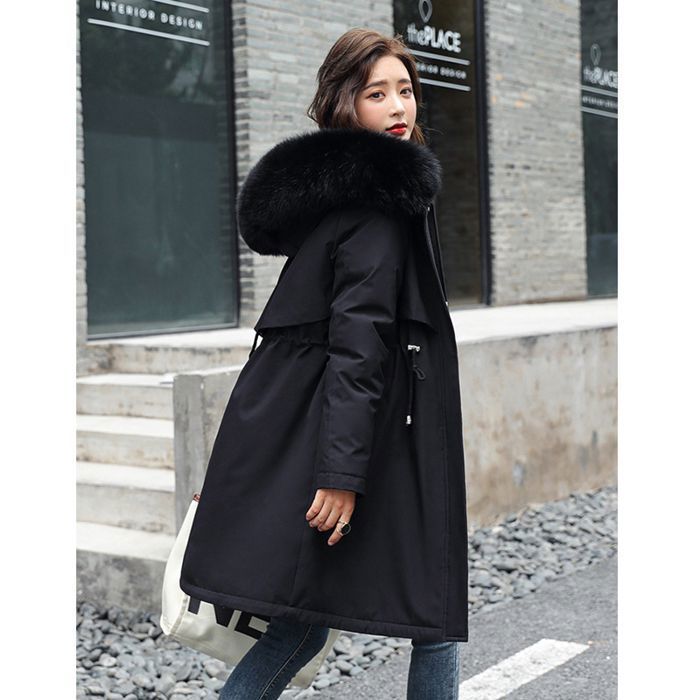 Doudoune Femme à Capuche Mi-Longue Veste Doudoune épaissir Chaud Automne Hiver pour Patinage Ski Cyclisme Noir XS-4XL
