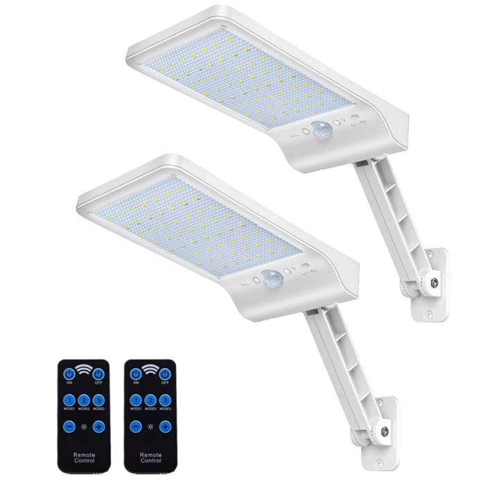 Lampe Solaire Exterieur56 LEDs Lumiere Solaire avec Détecteur de Mouvement IP65 Étanche