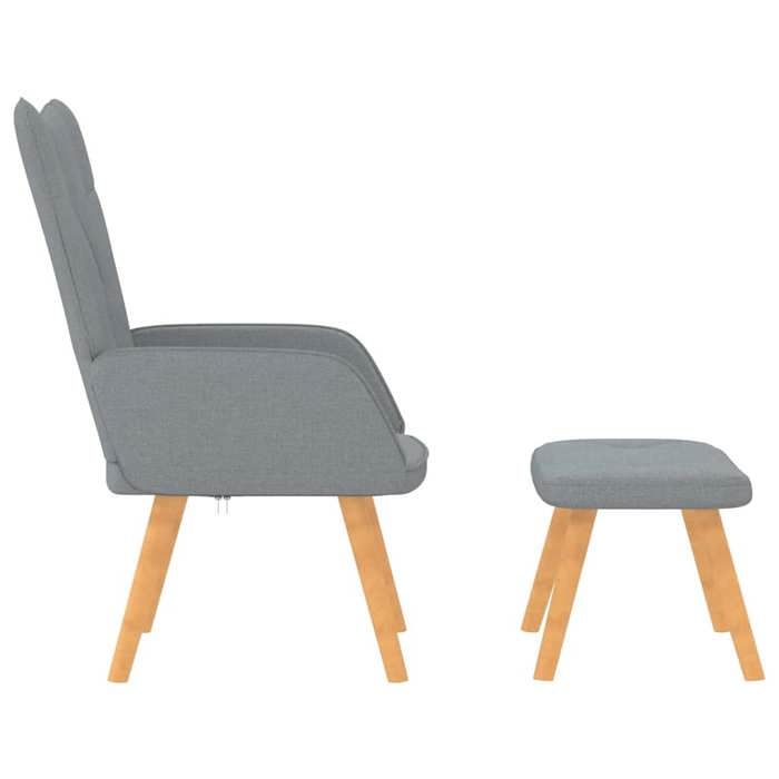 Bestseller Chaise/Fauteuil de relaxation - BURKE - 110 kg par siège - avec tabouret - Gris clair Tissu FF656