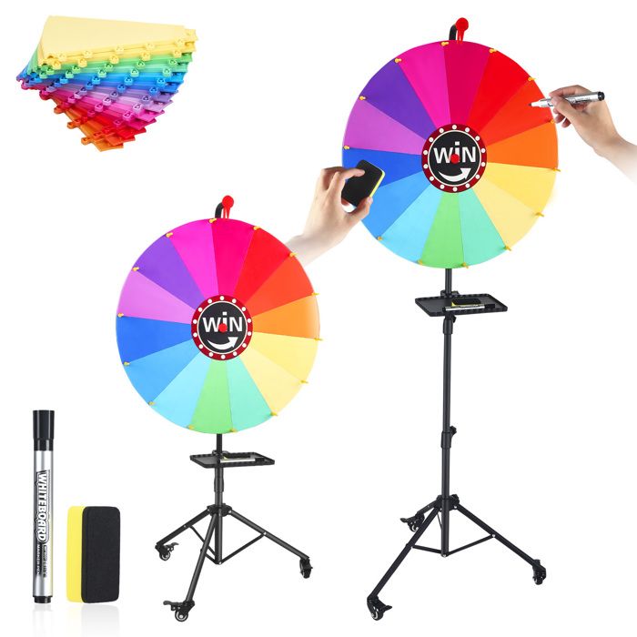 Roue de la Fortune de 12'',30 cm Spinning Prize Wheel avec 10 Slot Roue
