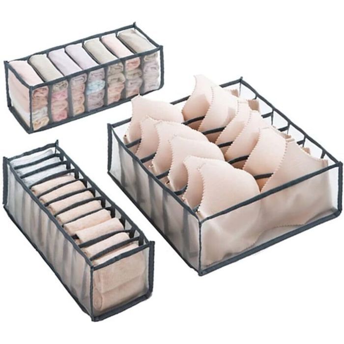 Organisateur Tiroir 3 Pièces BoîTe De Rangement Pliable De Sous-VêTements Organisateur pour sous-Vêtements Soutien Gorge