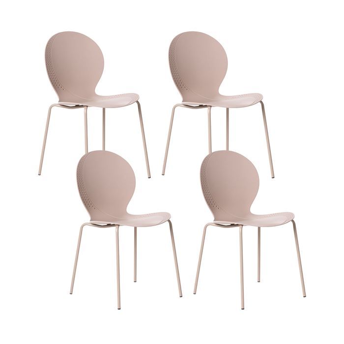 Lot de 4 chaises de jardin MILOS Empilable Beige Lot de 4 chaises de jardin MILOS Empilable Beige
