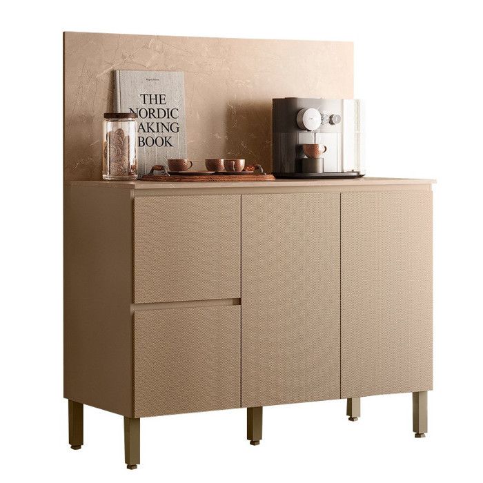 Meuble de Cuisine Bas 3 Portes 2 Tiroirs Taupe et Crédence Marbre L 120 H 91.5 P 53.3 cm - L 120 x l 53.3 x H 91.5 cm Meuble de Cuisine Bas 3 Portes 2 Tiroirs Taupe et Crédence Marbre L 120 H 91.5 P 53.3 cm - L 120 x l 53.3 x H 91.5 cm
