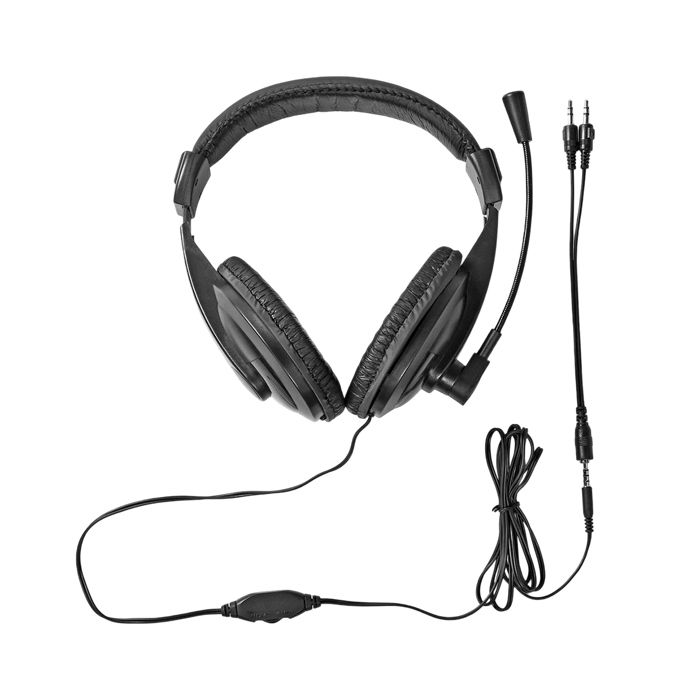 Casque PC NEDIS Modèle non précisé Circum auriculaire Filaire 2x jack 35mm + adaptateur Micro perche rabattable - vue 2