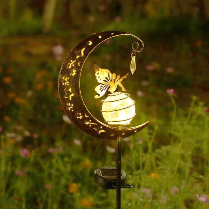 Lampe Solaire Exterieur Jardin Lampes Solaires dDextérieur Jardin Exterieur Lumière en Forme de Lune Décoration deJardin LED Boule