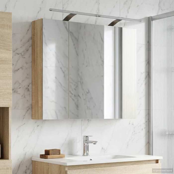 vidaXL Armoire Miroir de Salle de Bain Chêne Sonoma 80 x 14.5 x 70 cm 889113