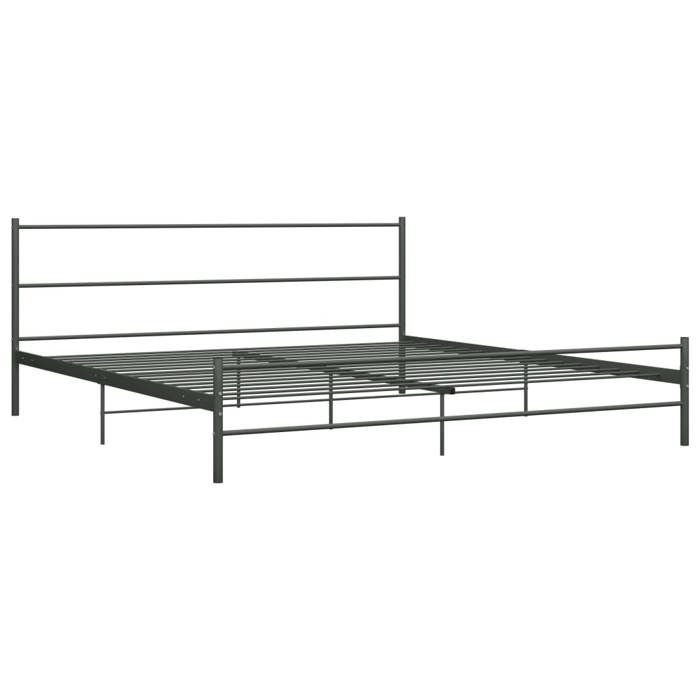 Mode Meuble de chambre - vidaxl - Cadre de lit sans matelas - gris métal 200x200 cm - pour maison N1B12820