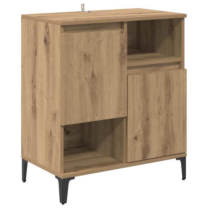 Buffet bas séjour{1 pièce}meuble de rangementdesign épuré Chêne artisanal 60 x 35 x 70 cm Bois dingénierie crl35r61