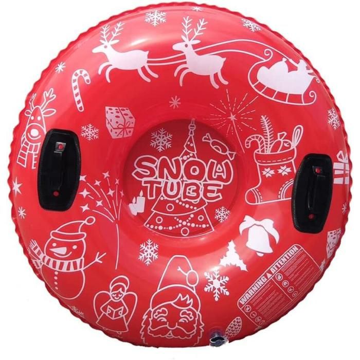 Luge Gonflable Bouée à Neige 94cm avec Poignées - Tube de Ski Motif Noël Robuste pour Enfants Adultes