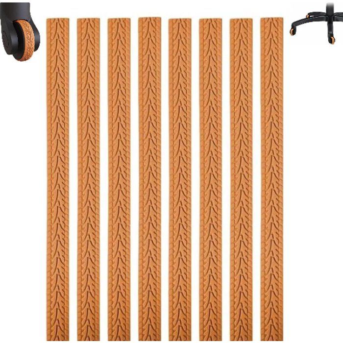 Bandes de Protection Roues Valise Auto-adhésives 20 x 12 cm Lot de 8 Silicone Antibruit Orange
