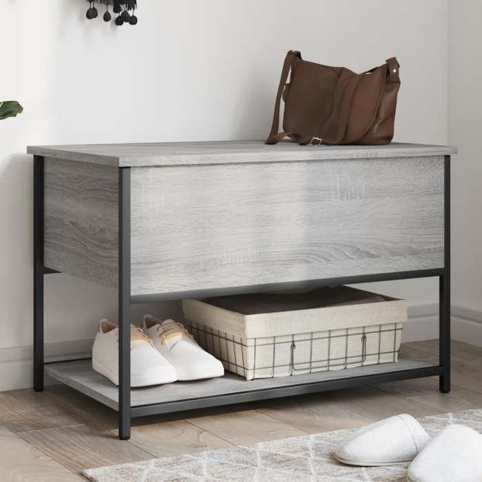 Banc de rangement - Coffre de Rangement - Couloir Salon Moderne sonoma gris 70x425x47 cm bois dingénierie bop18l