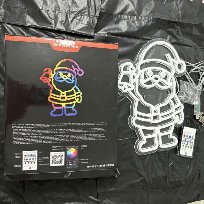 Guirlande lumineuse LED au Père Noël lampe néon suspendue décoration d’ambiance pour Noël