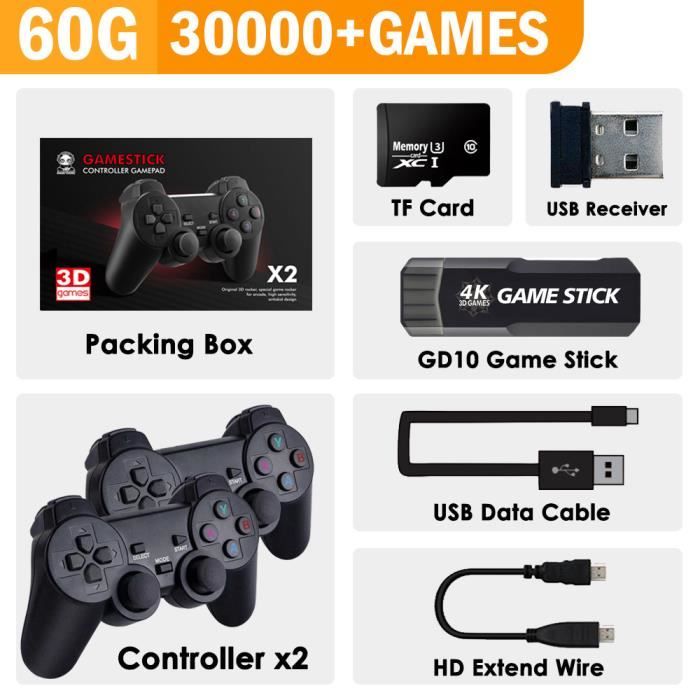 Console Rétro M8 Avec 20 000+ Jeux - 2 Manettes Sans Fil 2,4G - Plug And Play HDMI - Cadeau Idéal