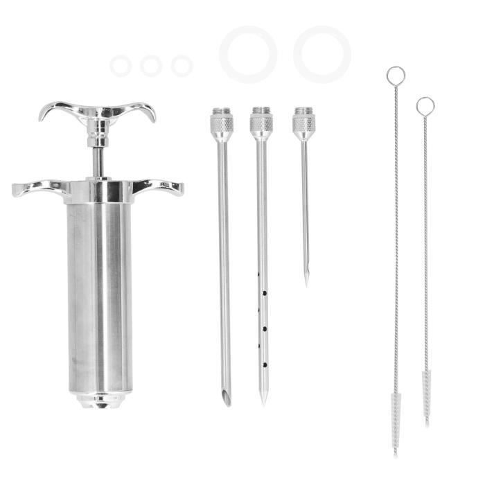 Seringue Injecteur à Viande 60 Ml Avec 2 Aiguilles - Acier Inoxydable - Pour Marinades - Marque Alcofermbrew