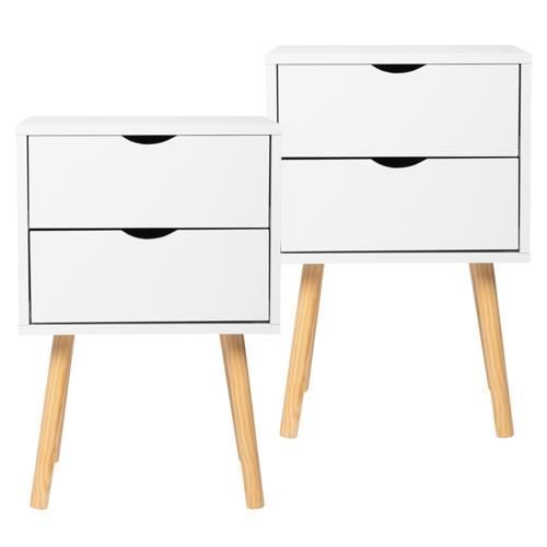 2pcs Table de chevet en MDF peinture bois massif-Pieds Hauts-Pour maison chambre ou bureau-Couleur Bois-40*30*60cm 2pcs Table de chevet en MDF peinture bois massif-Pieds Hauts-Pour maison chambre ou bureau-Couleur Bois-40*30*60cm