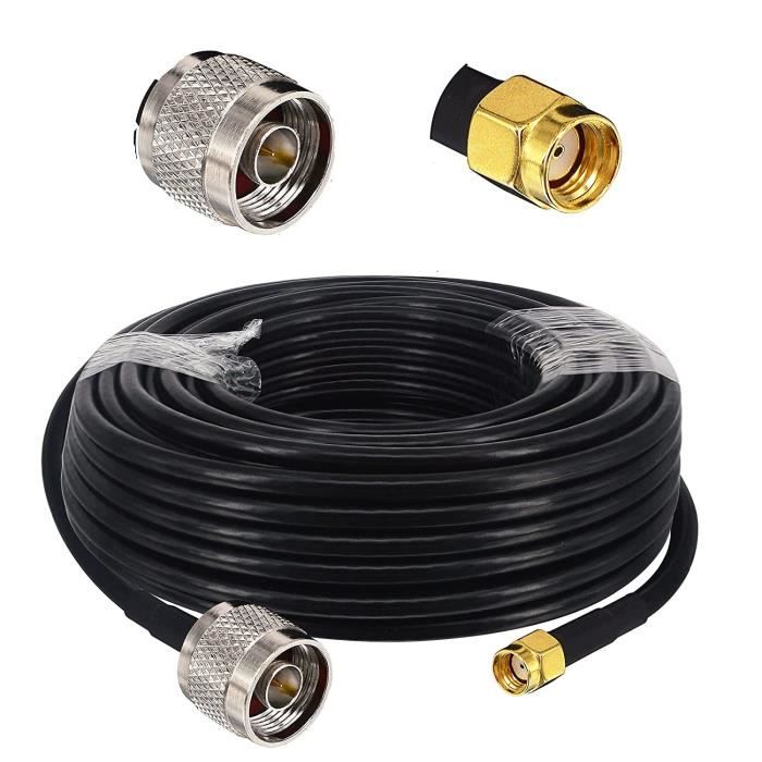 Câble Coaxial N Mâle Vers SMA Mâle RG58 - 3m + Adaptateurs Pour Antenne 4G/5G, Radio