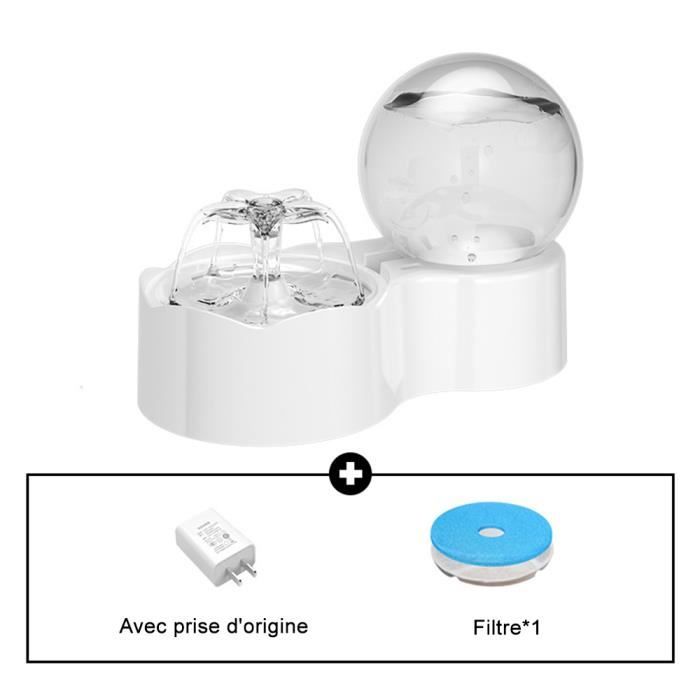 Fontaine à Eau pour Chat Chien - Parner - 2L - Silencieuse - Automatique - LED Fenêtre N