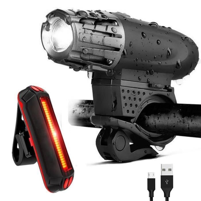 Feu Arrière de Vélo, éclairage de Voiture à LED Feux Avant et Arrière étanches, 4 Modes D'éclairage Anti-infiltration et Antichoc